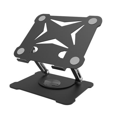 China (Size) Ergonomic Adjustable Design Height Notebook Riser Stand 360 Rotating Metal Laptop Stand Foldable Stand for Meeting for sale