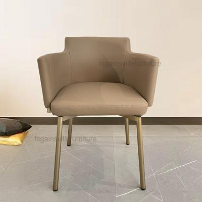 China Modern Simple Designed Rotating Armchair Leather Restaurant Dining Chair for sale