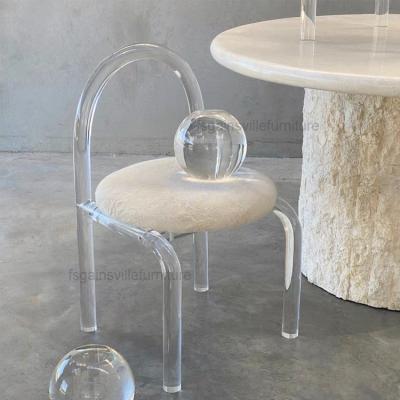 China Modern Newly Designed Acrylic Back Dining Chair for sale