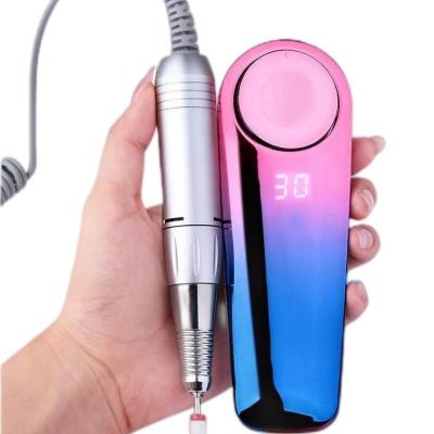 China Colorful Nail Art Tools Electric Nail Drill Machine With 30000rpm Bit Set Nail Drill 4000mAh for sale