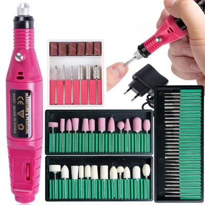 China Mocked with Key Lock Fashionable 6 Bits Sanding Bands Sets USB Machine Nail Art Pen Device Holder Brushless Nail Drill for sale