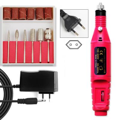 China Mocked With Key Lock 20000rpm Manicure Auger Portable Carbide Drill Bits Nails for sale