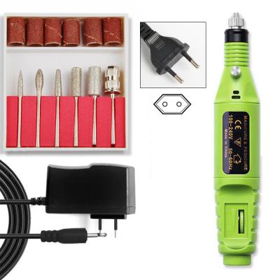 China Mocked With Key Lock 6 Bits Electric Rechargeable Manicure Polish Remover Pen Grinding Machine Nail Drill for sale