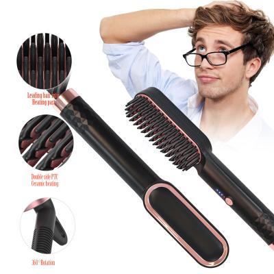 China 2020 New Arrival Professional Portable 25W 360 Swivel Cord Men's Beard Straightening Comb for sale