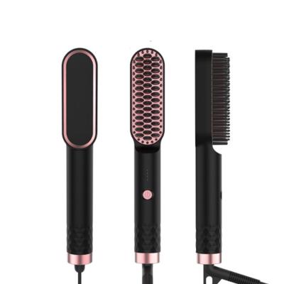 China Design 25W Portable 360 ​​Swivel Rope Good Electric Anti-scald Fast Styler Men Beard Brush Straightener for sale