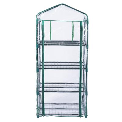 China Easily Assembled 4 Layers Greenhouse PVC Coating With Roller Shutter Zipper Door Planting Bag Foldable Transparent Tent for sale