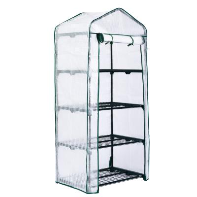 China Easily Assembled 4 Tier Small Greenhouse Outdoor Garden Planting Greenhouse for sale