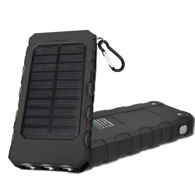 China Outdoor fast charging portable waterproof /travel /indicator light solar powerbank large capacity travel light bank with led lamp for sale