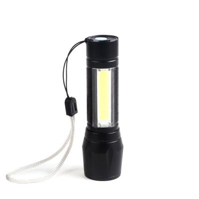 China New Powerful Emergency Style Mini Aluminum Alloy 3W Usb Rechargeable Led Torch Flashlight With Side COB Light for sale