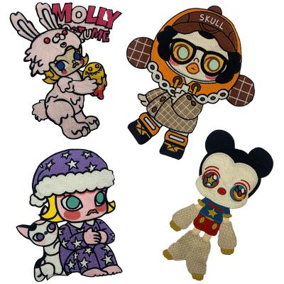 China Cheap price fashion embriodery patch for clothes fashion figure pattern water soluble little girl embroidery fabric patch clothing decal decoration t-shirt sweater patch for sale