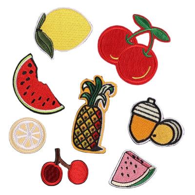 China Cheap price fashion embriodery patch for new clothes fruit and vegetable back glue patch, clothing accessories, embroidery and ironing cloth label for sale