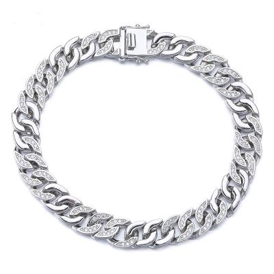 China ZHILIAN ZHILIAN personality street punk bangle bracelet 925 silver chain jewelry male simple male link eco-friendly for sale