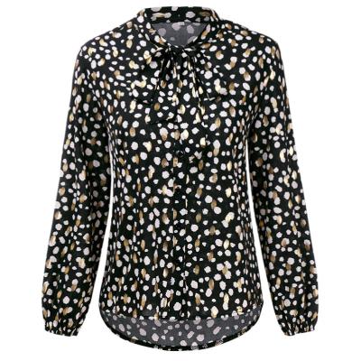 China J11834 Hot Selling Autumn/Winter 2021 Women's Long Sleeve Gold-stamped Lapel Anti-pilling Shirt for sale