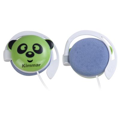 China Cute Ear Hook Kongfu Panda Cord Stereo Ear-hook Earphone Design Earphone for sale