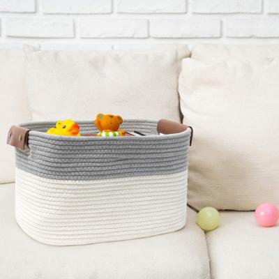 China High Quality Eco-friendly Folding Handmade Woven Basket European Style Rope Storage for sale