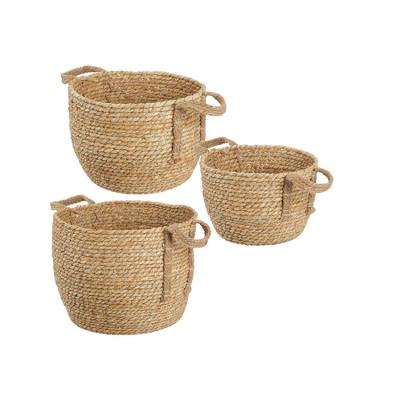 China Sustainable set of 3 series woven braided cord home storage baskets for organizing closet for sale