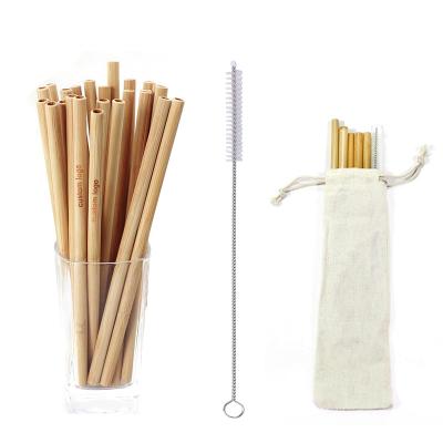 China Custom 20Cm Drinking Straws 100% Natural Eco Friendly Reusable Natural Bamboo Straw for sale