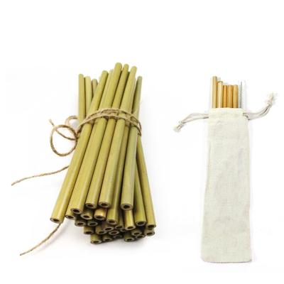 China Disposable Custom Bulk Bamboo Tube Straws Organic Bamboo Straws Wholesale for sale