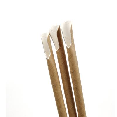 China Disposable Eco Printed Drinking Straws Spoon Straws Paper Paper Straws With Spoon for sale