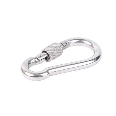 China Heavy Industry HLM USA Din 5299 D Shape Screw Mounting 8cm Galvanized Steel Screw Hook Lock Carabiner for sale