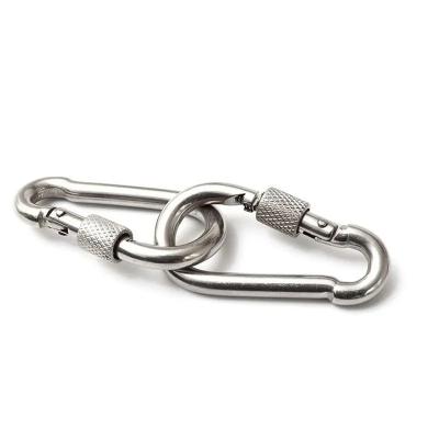 China Heavy Industry HLM Mountain Arch 304 Stainless Steel Spring Carabiner Clip Oval Snap Hook for sale