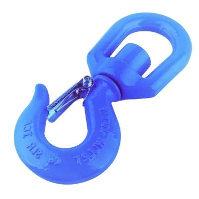 China Heavy Industry HLM Red Painted Drop Forged Us To Type Heavy With Safety LatchChain Crane Swivel Lifting Hook for sale