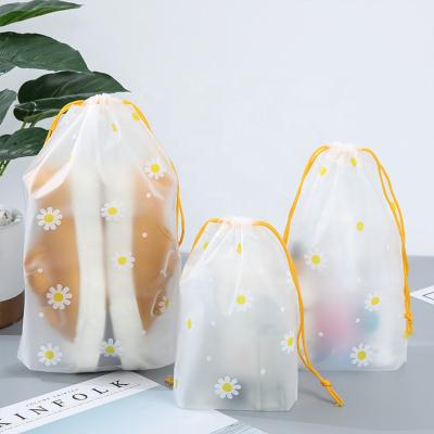 China Custom Drawsting PVC Storage Bag Transparent Waterproof Plastic Drawstring Bags Travel Package Pouch for sale