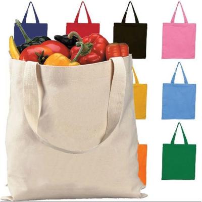 China Wholesale Eco-Friendly Waterproof Cotton Tote Bag Reusable Grocery Canvas Simple Shopping Bags With Short Handle for sale