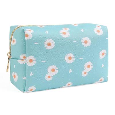 China Custom Fashion Travel Portable Small Cosmetic Bag PU Zipper Makeup Soft Leather Pouch For Women for sale