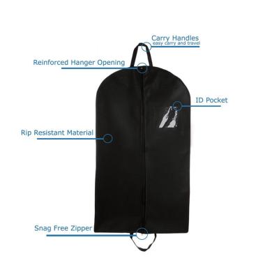 China Wholesale non woven foldable portable garment bag custom garment suit bags zippered clear garment bags wholesale for sale