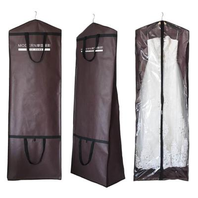 China Wedding Dress Storage Custom Made Non Woven Foldable Lightweight Garment Suit Cover Travel Long Nonwoven Garment Bags for sale