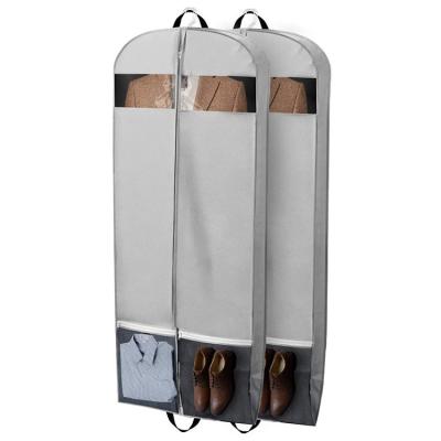 China Nonwoven Business Men's Shirt Dress Suits Garment Bags Suit Bag Cover Storage With Clear Window for sale