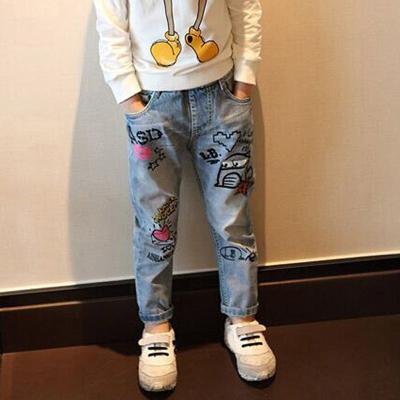 China Breathable 4-13 Years Kids Girl Clothes Denim Clothing Pants Kids Girls Jeans Pants for sale