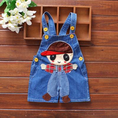 China 100% Cotton Toddler Boy Shorts Overall Thin Overalls Summer Cotton 0-3 Years Old Kids Denim Short Pants Baby Soft Shorts for sale