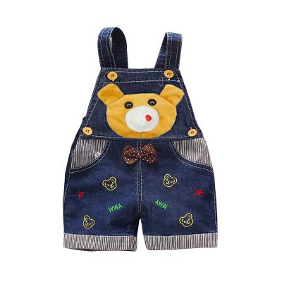 China Polyester/Cotton 1-3 years old children's kid pants denim shorts pants babies boy girls overall clothing for sale