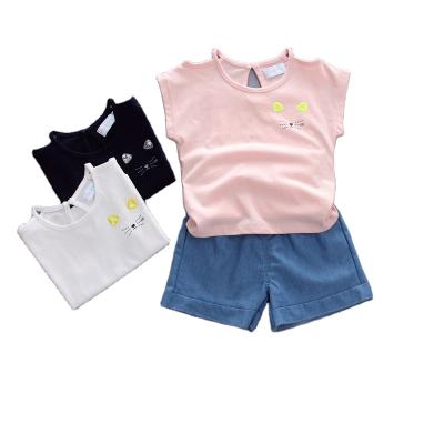 China Breathable Babies Clothing Sets Casual T-shirt + Short Pants Kid Cotton Outfits Fashion Suits For Girl for sale