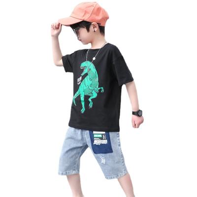 China Casual Summer Fashion Boys Clothes Sets Short Sleeve T-Shirts + Bermudas 4-13 Years Sports Short 2 Pcs Outfits for sale