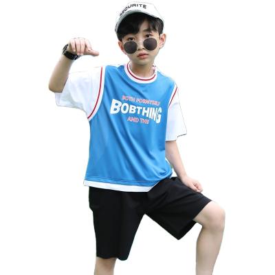 China 4-13 Years Kids Casual Fashion Boys Clothes Sets Short Sleeve T-shirts + Shorts Sports Suits Kids Clothing 2021 for sale