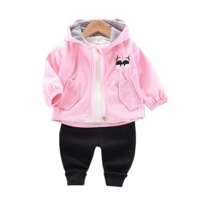 China Fashion 3PCS Winter Warm 1-4 Years Thicken Clothing Baby Boy Tops And Pants Suit Girl Clothes for sale