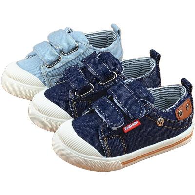 China Breathable Comfortable Soft Kids Sports Shoes Babies Canvas Sneakers Kids Boys Denim Shoes for sale