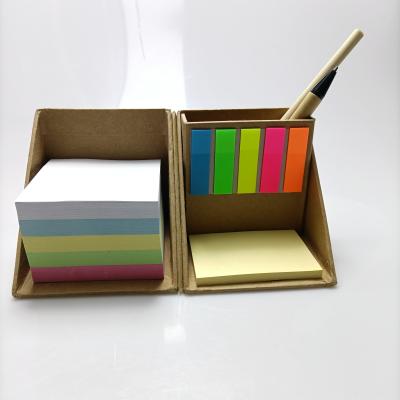 China Cost Effective Self Adhesive Recycle Paper Sticky Notes Set Page Markers Colorful Index Muti-Use Notepad Holder for sale