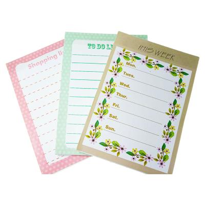 China Loose Leaf Low Price Wholesale Cute Promotion To Do List Shopping List Notepad For School for sale