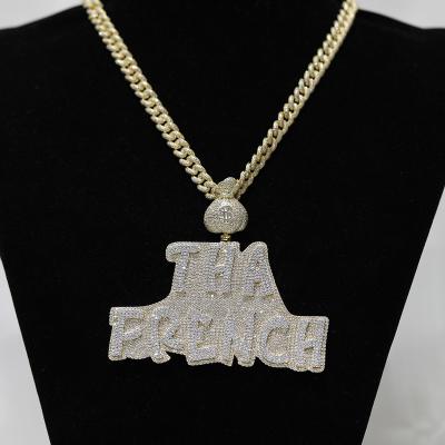 China HipHop Customized Hiphop Iced Out Diamond Tester Full With VVS Moissanite Pass Jewelry Pendant And Cuban Letter Chain Diamond for sale