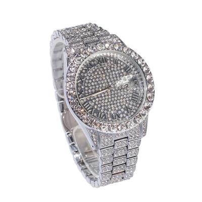 China High-end waterproof punk fashion hip-hop watch men's large quartz watch men's full diamond dial for sale