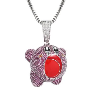 China New Hiphop Iced Out Three-dimensional Cute Cartoon Men And Women Couples Hip Hop Necklace Pendant Jewelry For Gift for sale