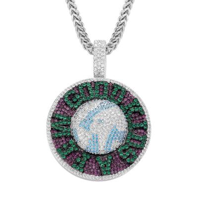 China Hiphop Iced Out Earth Rotating Pendant Men's Hip Hop Pendant Necklace Tide Brand Accessories For Gift for sale