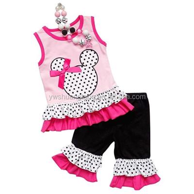 China Polyester / Cotton Short Sleeve Ruffle Baby Princess Party Outfits Remake Clothes Sets for sale