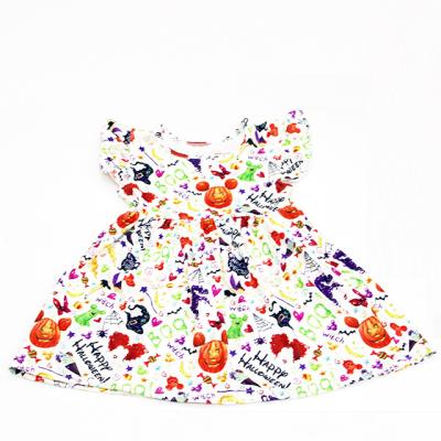 China New Meadow Chic Toddler Design Printing Fabric Knitted Soft Peter Pan Collar Girls Toddler Nightgown Christmas Cute Sleeping Girl for sale