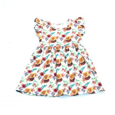 China Elegant chic prairie cartoon cat pattern casual dresses dresses designs dress girl clothes for toddler girls for sale