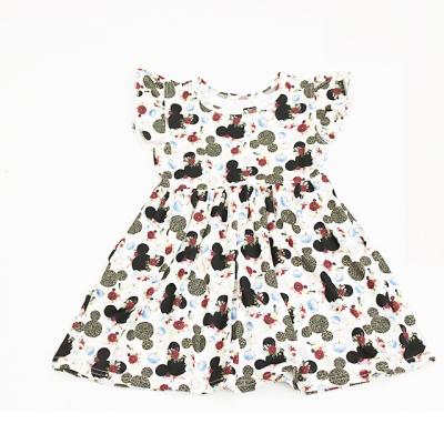 China Chic Hot Sale Little Girls Prairie Pumpkin Printing Halloween Baby Clothes Kids Dresses for sale